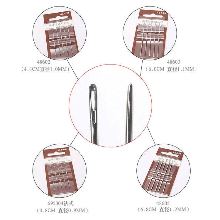 DIY handmade leather sewing tool sewing needle hand sewing dedicated needle finger set of copper nail needle