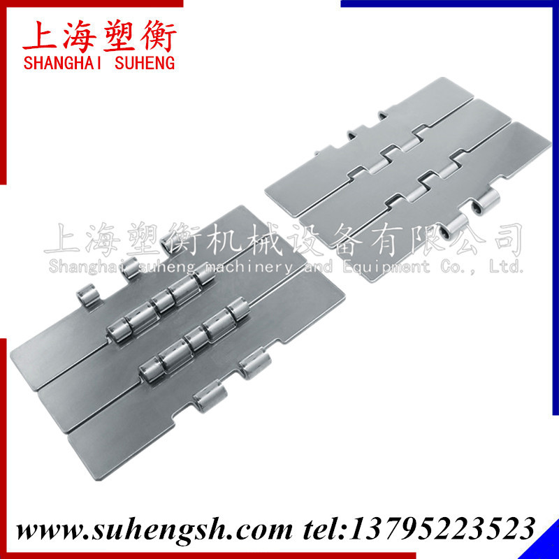 啤酒饮料玻璃瓶输送链板SS802/805不锈钢链板双铰直行金属链板