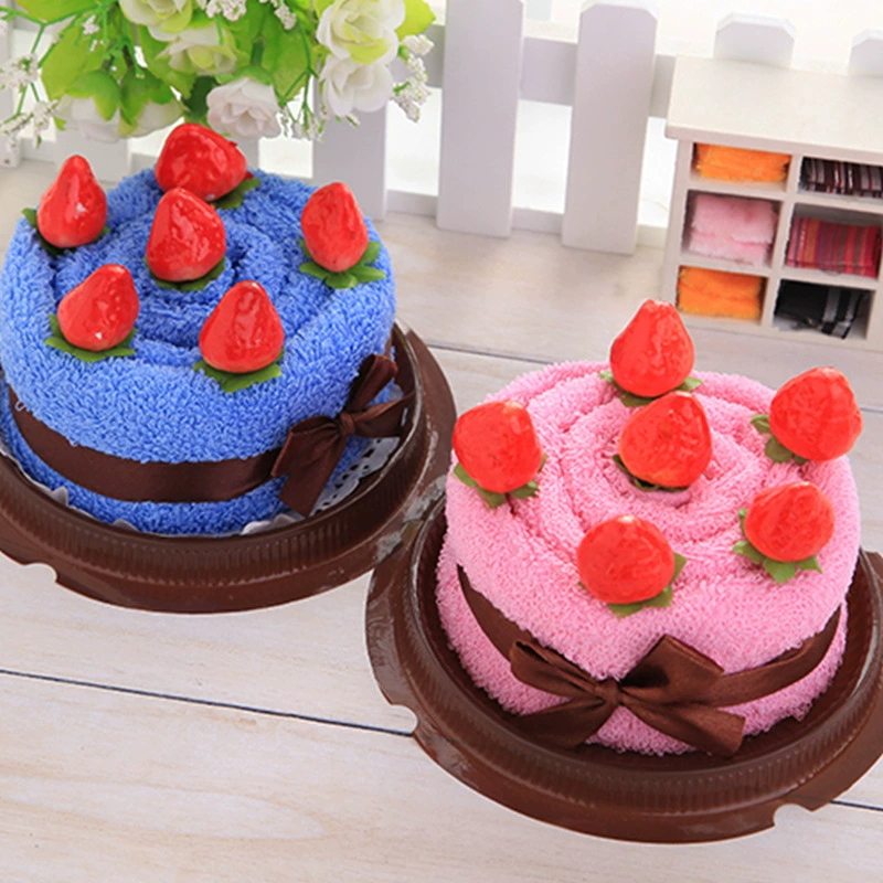 Креативное полотенце клубничный торт полотенце украшение на день рождения подарок Креативные Свадебные принадлежности хлопковое рекламное полотенце