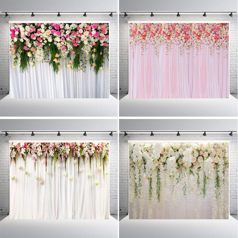 Cross-border Amazon Photography Background Cloth Batch Direct Supply Background Board Party Scene Background Valentine's Day Flower Wall