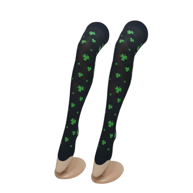 Cross -border Ireland Stockings St. Patrick Festival Black Printing…