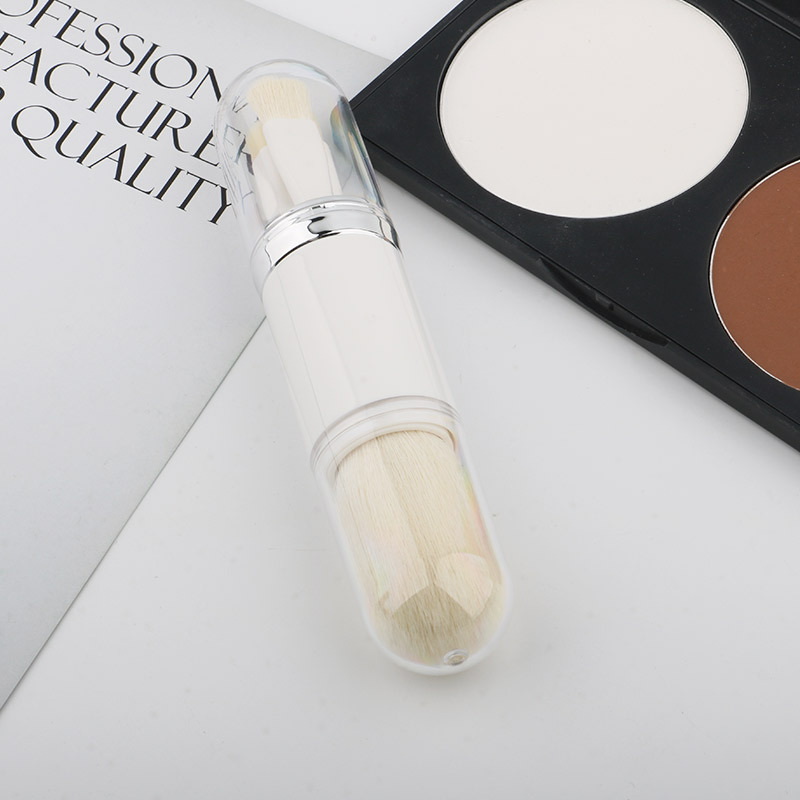 Cepillo telescópico cuatro en uno portátil cepillo de sombra de ojos herramienta de belleza color de la piel cepillo suelto único Cepillo de maquillaje multifuncional