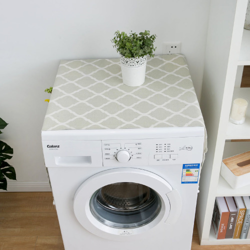 Gray green rhombus geometric modern simple refrigerator cover cloth single door refrigerator dust cover drum washing machine cover cloth