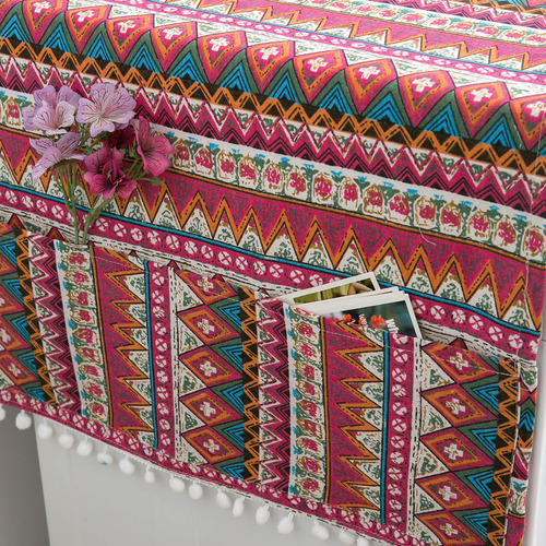 Red bohemian Mediterranean style refrigerator cover single door refrigerator dust cover drum washing machine cover cloth