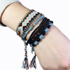 Accessory, beach marine elastic strap, ethnic bracelet with tassels, boho style, ethnic style