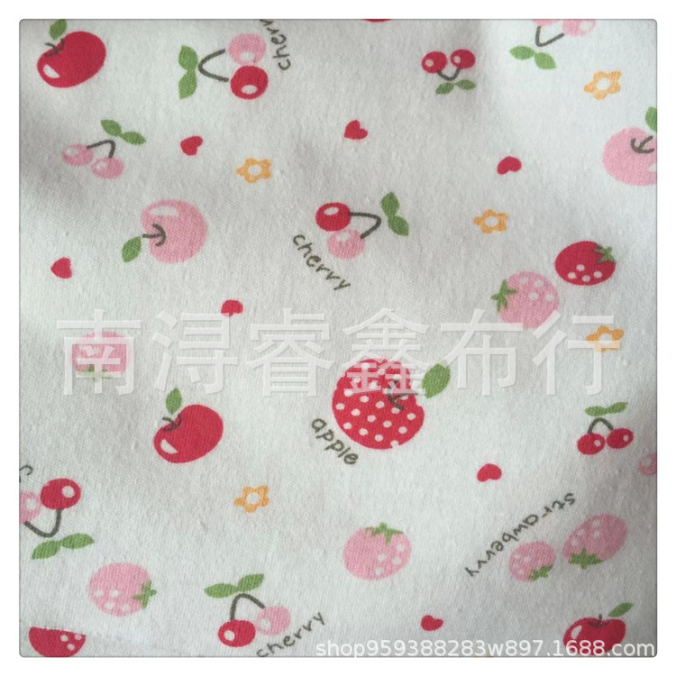 现货批发 T恤短裤 婴儿布料 贴身面料 全棉印花 内衣裤面料
