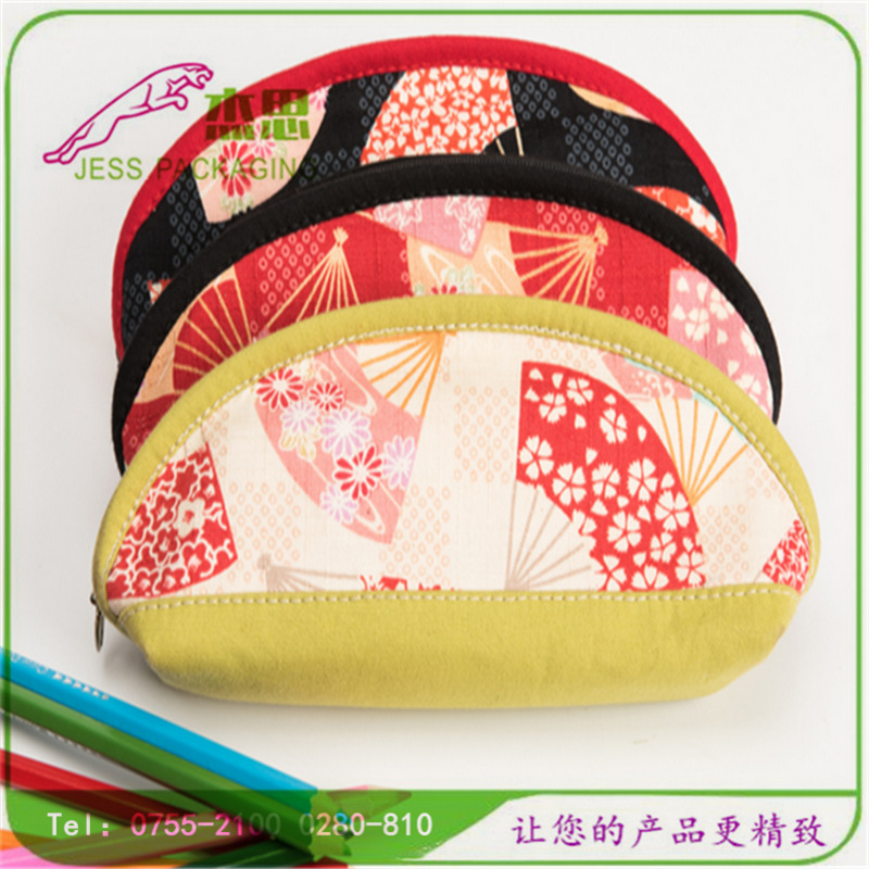 设计新款棉布中国风零钱包礼品拉链包贝壳包笔袋量大从优