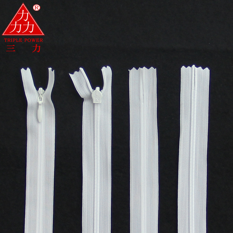 三力拉链厂家批发 服装裙子旗袍侧拉链 60cm蕾丝边3号隐形拉链