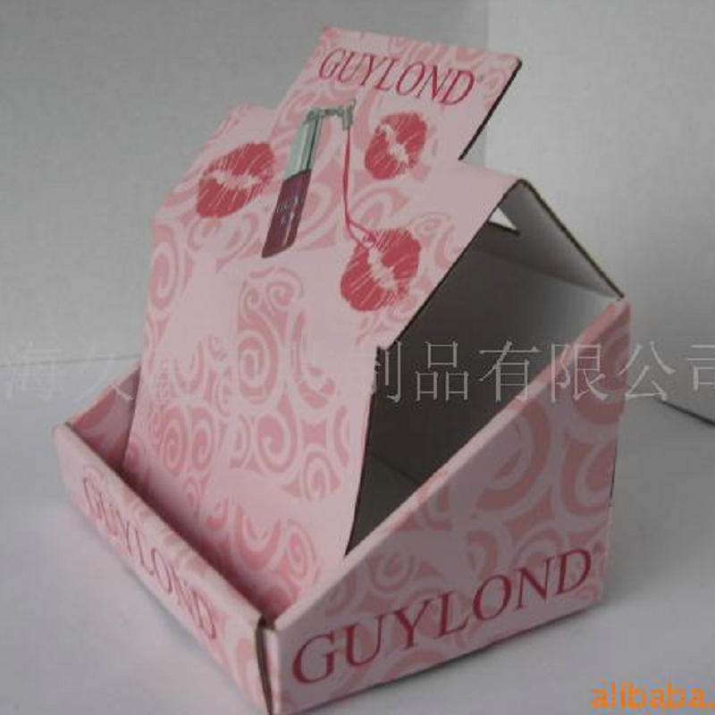 厂家供应瓦楞展示架彩色瓦楞纸板包装展示架一片式伴手礼盒