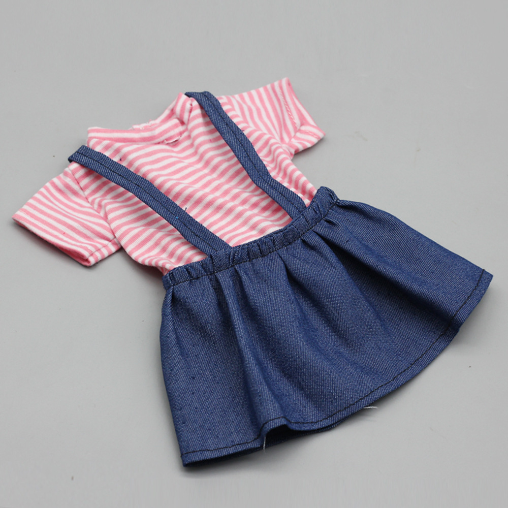 Short -sleeved powder+skirt