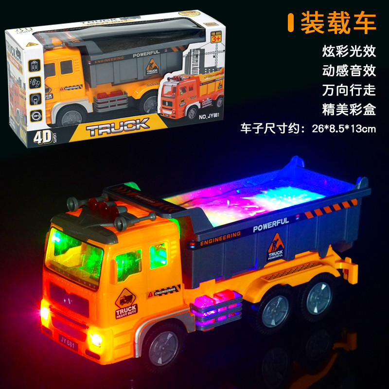 Juguetes de parada al por mayor coche eléctrico grande vehículo de ingeniería universal juguete 4D música ligera modelo de coche de juguete para niños