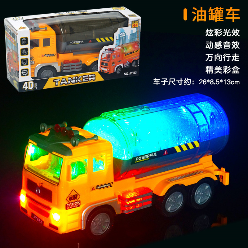 Juguetes de parada al por mayor coche eléctrico grande vehículo de ingeniería universal juguete 4D música ligera modelo de coche de juguete para niños