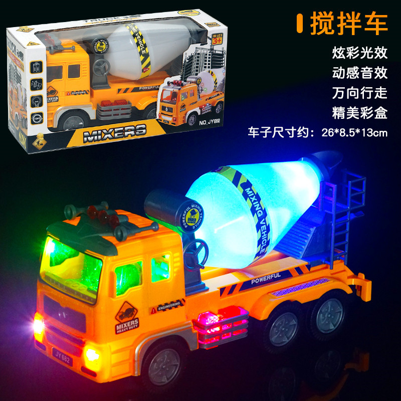 Juguetes de parada al por mayor coche eléctrico grande vehículo de ingeniería universal juguete 4D música ligera modelo de coche de juguete para niños