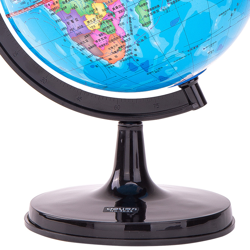 Deli 3033 globe large junior high school student teaching version standard 20cm globe 3d ornaments