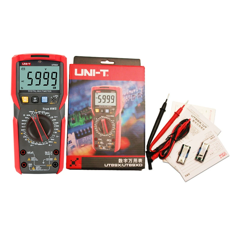 Цифровой мультиметр UNI-T UT89X, полностью защищенный, с защитой от поражения электрическим током, обнаружением нулевой и рабочей линии.