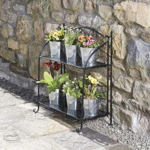 Desktop vertical double -layer foldable iron -fleshy plants, crafts iron racks