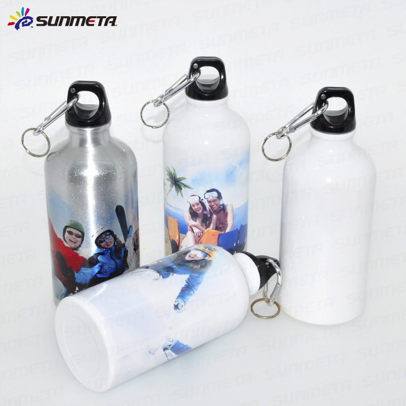 Bicicleta de aleación de aluminio deportes hervidor montaña bicicleta agua taza de transferencia de calor impresión olla de aluminio blanco 400ml 500ml