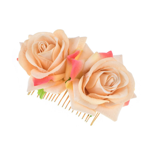 Factory direct sales of new 7CM simulated rose flower comb double flower headdress bridal head flower hair accessories wholesale