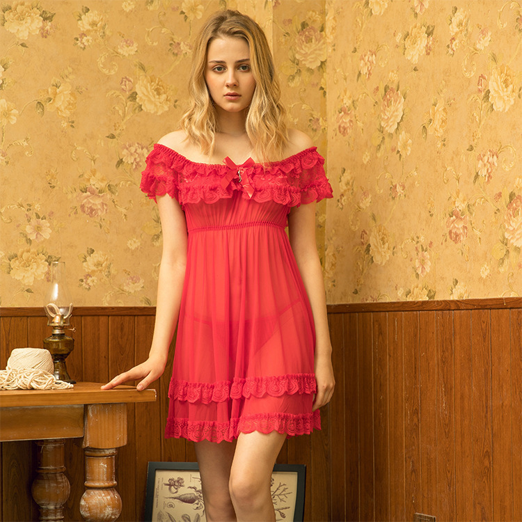 대외 무역 유럽과 미국 섹시한 속옷 여자의 레이스 유혹 섹시한 잠옷 어깨 관점 잠옷 잠옷 9415