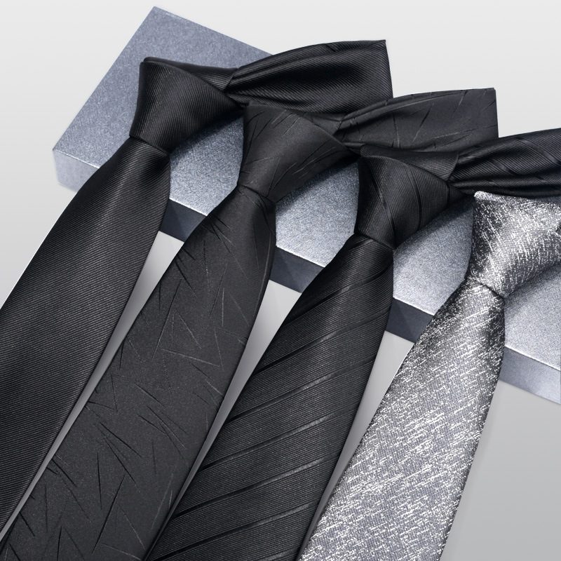 Black tie wholesale factory in stock stripes solid color wave dot pattern men's business dress LOGO2