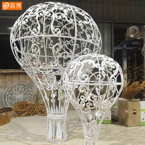 Baijie Wedding Props Iron Hot Air Balloon Ornament Romantic Wedding Stage Decoration Background Hot Air Balloon Decor Piece