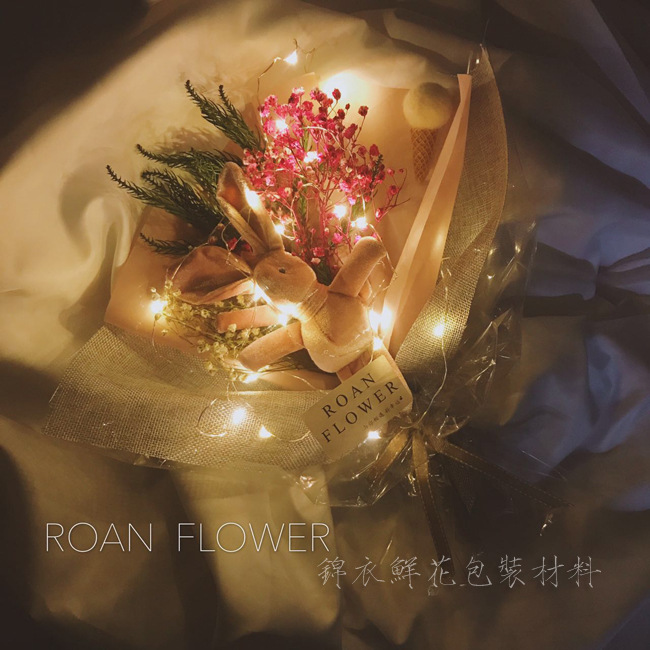 Box Waterproof LED Copper Wire Light String Glowing Flower Bouquet Everlasting Flower Box DIY Mini Wish String Lights Fresh Flowers Gift