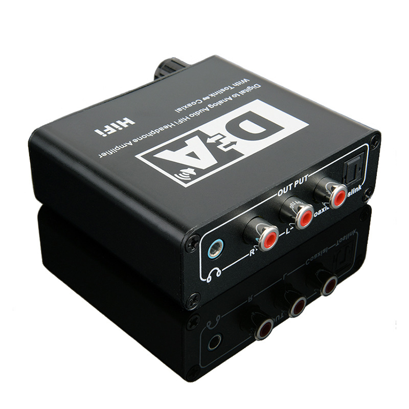 Convertidor de audio digital a analógico 3,5 ajuste de volumen fibra óptica coaxial a analógico 5,1 decodificador de audio