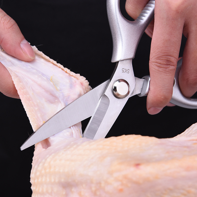 Tijeras para huesos de pollo, tijeras de cocina de aleación de aluminio Amazon, multiusos de acero inoxidable, fabricante de Yangjiang, venta al por mayor multifuncional.