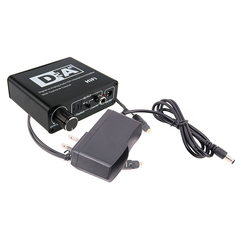 Convertidor de audio digital a analógico 3,5 ajuste de volumen fibra óptica coaxial a analógico 5,1 decodificador de audio