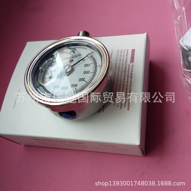 原装美国ASHCROFT雅斯科品牌仪表25-1009型双刻度压力表