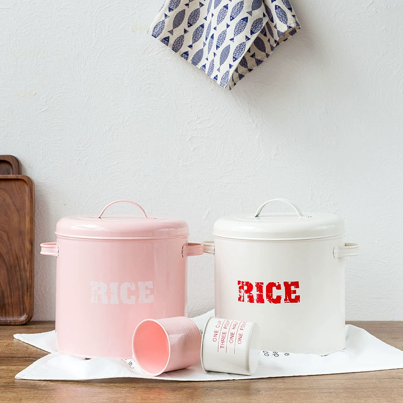 В наличии простая небольшая бочка для свежего риса в Корейском стиле 10 кг бочка для муки большой емкости герметичное влагостойкое хранилище для закусок с мерным стаканчиком