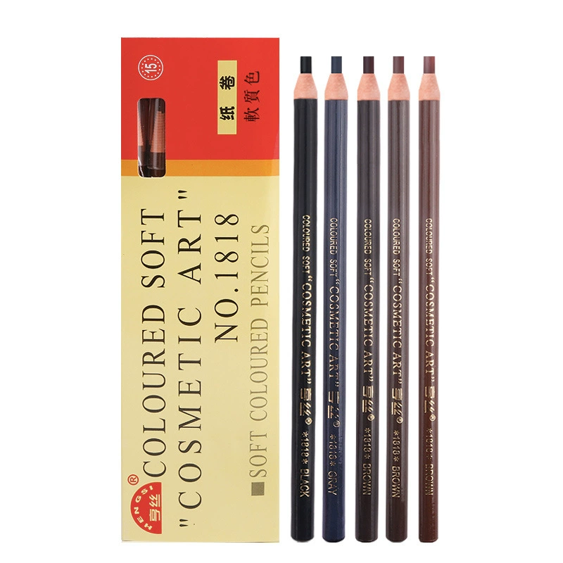 Detachable multicoloured eyebrow pencil with cord, for beginners