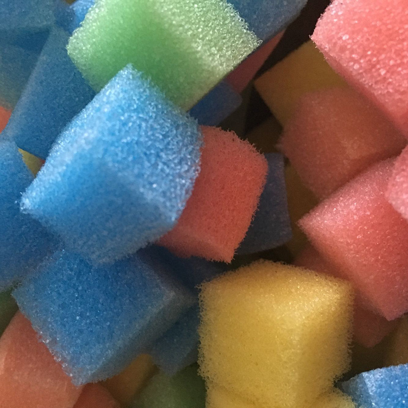 厂家直供糖果海绵颗粒 浴花沐浴球海绵块 圆形心形正方形海绵块