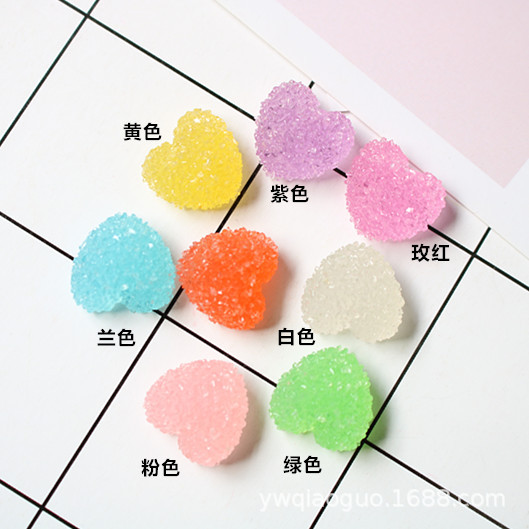 樹脂愛桃心砂キャンディー水晶泥diy部品スライム充填物冷蔵庫シール部品