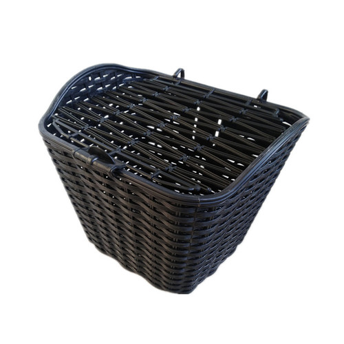 Bicycle Basket Dual-Electric Bike Front Plastic Basket Vintage Wicker Basket Bike Basket Riding Parts and Accessories