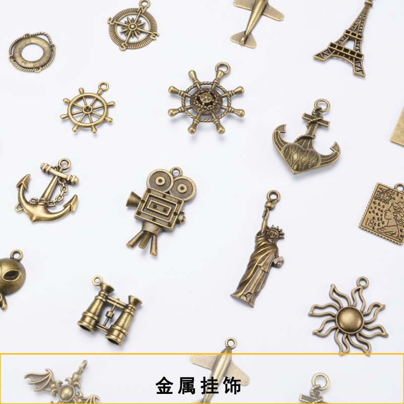 Retro Traveler's Notebook Pendant Elastic Band Alloy Silver-Plated DIY Ready-Made Necklace