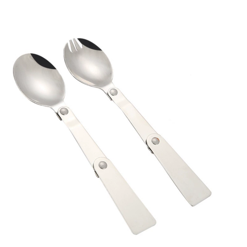 Folding travel handheld tableware stainless steel, fork, chopsticks