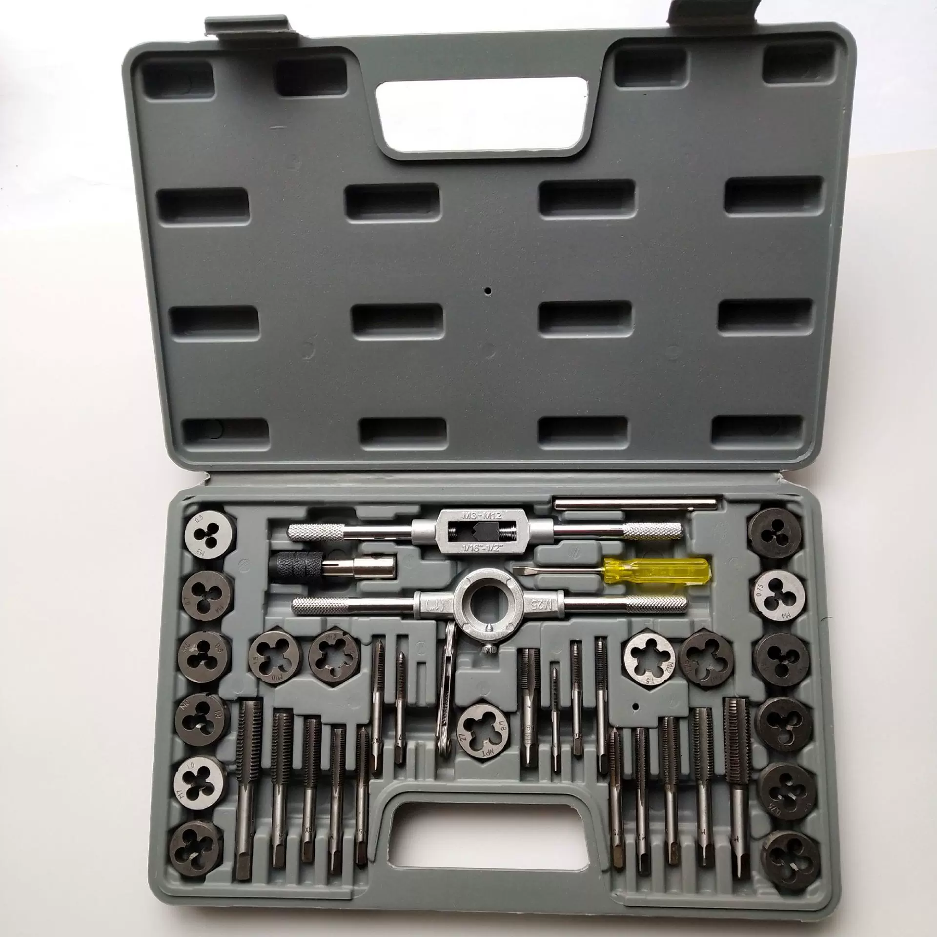 公英制制丝锥板牙40件套丝锥板牙组套丝攻套装套装