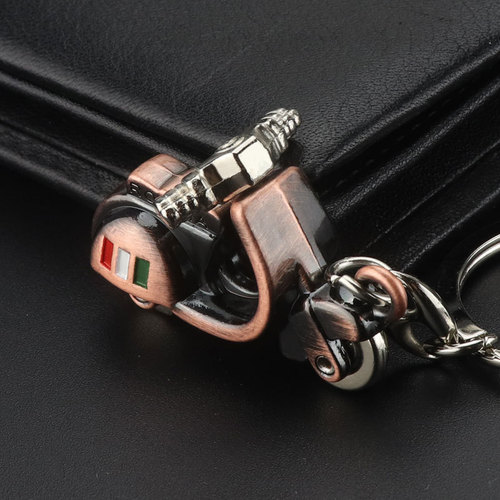 3D three-dimensional movable wheel motorcycle keychain metal bicycle key chain pendant mini ladies motorcycle