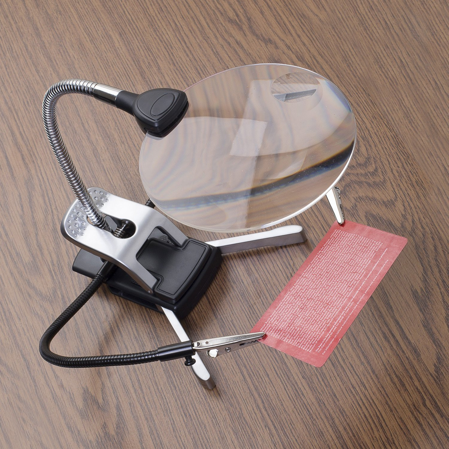 YJ7158-8 厂家供应外贸订单 90mm 软管台式带LED灯放大镜 亚马逊