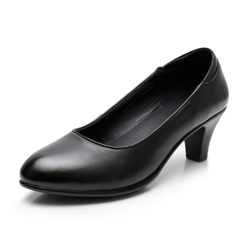 Black professional comfortable non-slip shoes heels
