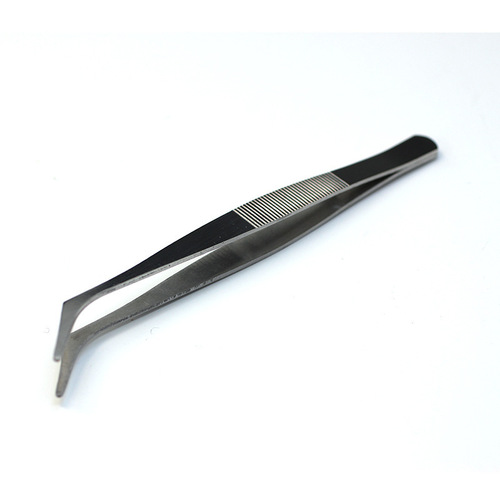 Cross-border 4-piece stainless steel tweezers set Elbow electronic cleaning clamping tweezers DIY repair tools