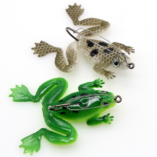Wholesale bionic fake bait, frog bait, black fish lure, soft bait, simulated frog, anti-hanging bottom soft insect, thunder strong soft bait
