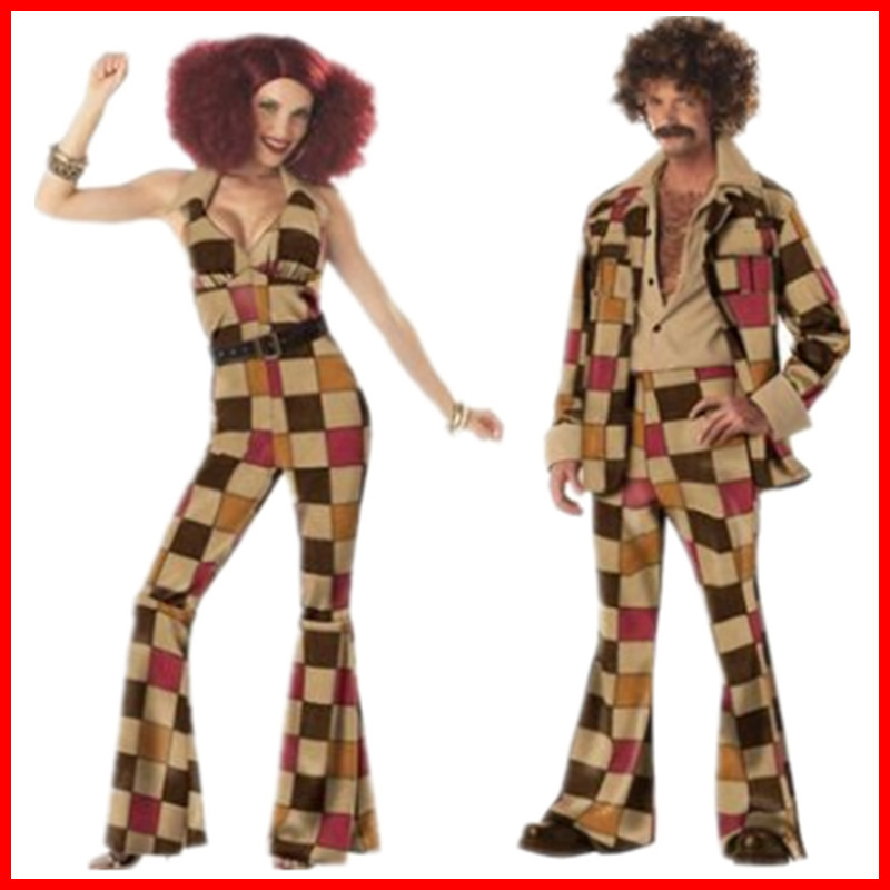 New Bar Singer Costume Retro 80 s Denim Plaid Suit Couple Arabian Clothing Wholesale New Bar Singer Costume Retro 80 s Denim Plaid Suit Couple Arabian Clothing Wholesale