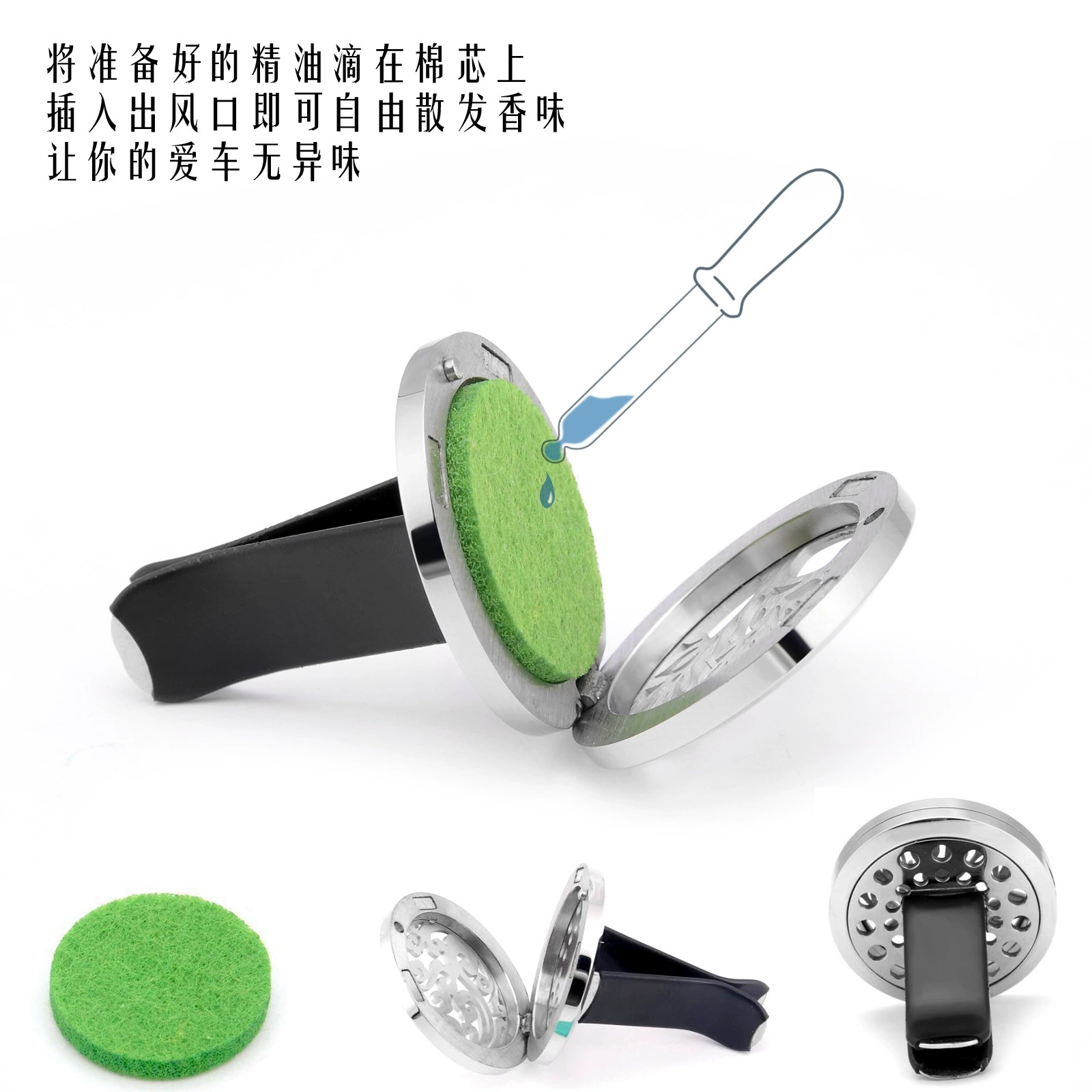 Round perfume, deodorant for auto, 30mm
