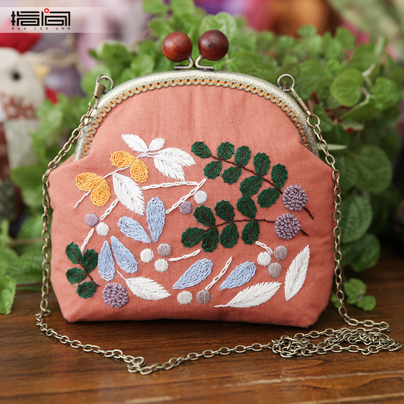 Jinhao tela de bolsillo Bolsa de Oro hecho a mano material de bricolaje bolsa de almacenamiento de flores de tela artesanía cartera