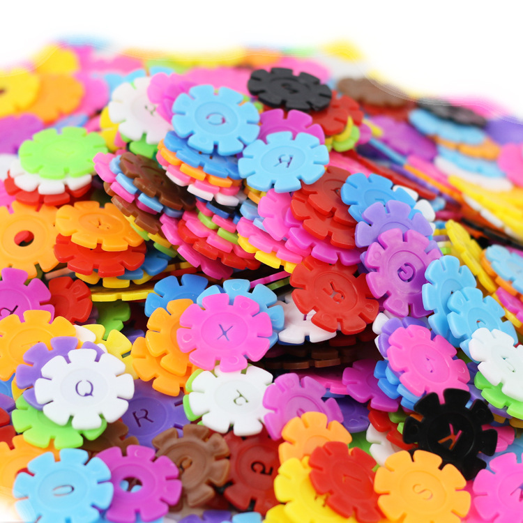 数字字母雪花片塑料积木拼装儿童玩具diy早教雪花片儿童玩具拼插