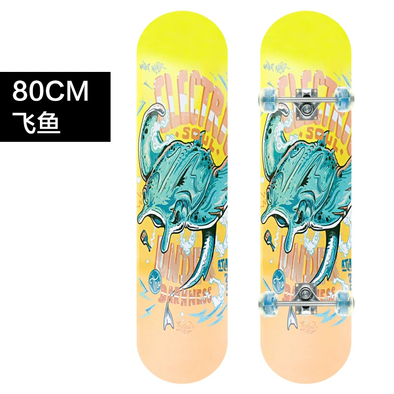 Skateboard (Model 3108) 80 cm, Maple Deck, Aluminum Bracket, LED Flash Wheels