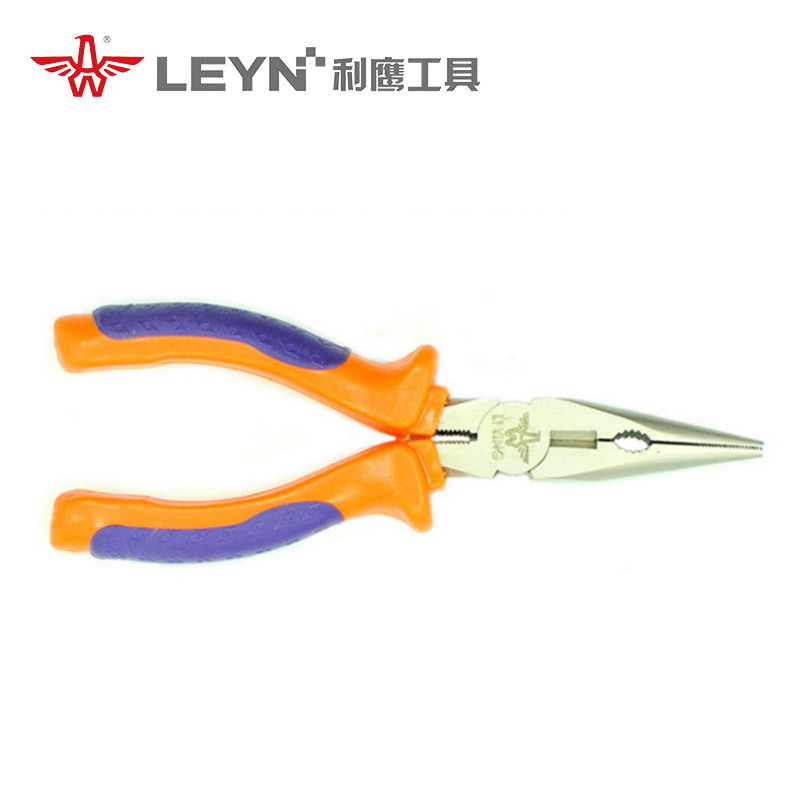 利鹰 工厂批发五金工具45#碳钢锻打德式镀镍6/8寸尖嘴钳斜口