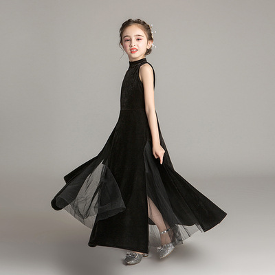 Abito da principessa per bambine, costume da sera in cotone per spettacoli, ideale per riunioni annuali, spettacoli di pianoforte e occasioni speciali. Per età dai 3 ai 12 anni._voghion.com